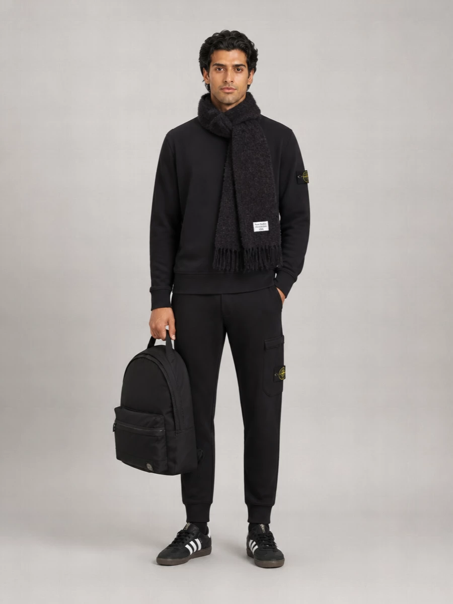 Stone Island Crew-Neck Organic Cotton Sweatshirt