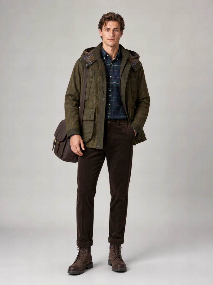 Barbour wool padded coat