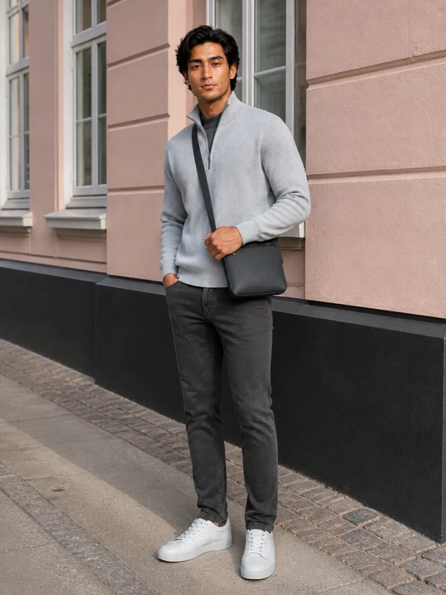 Closed half zip pt torino jeans axel arigato sneakers