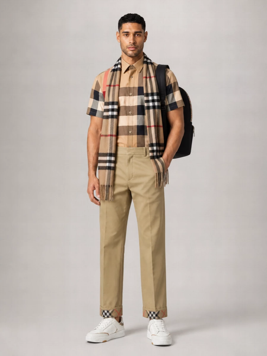 Burberry Checked Cotton Short-Sleeve Shirt