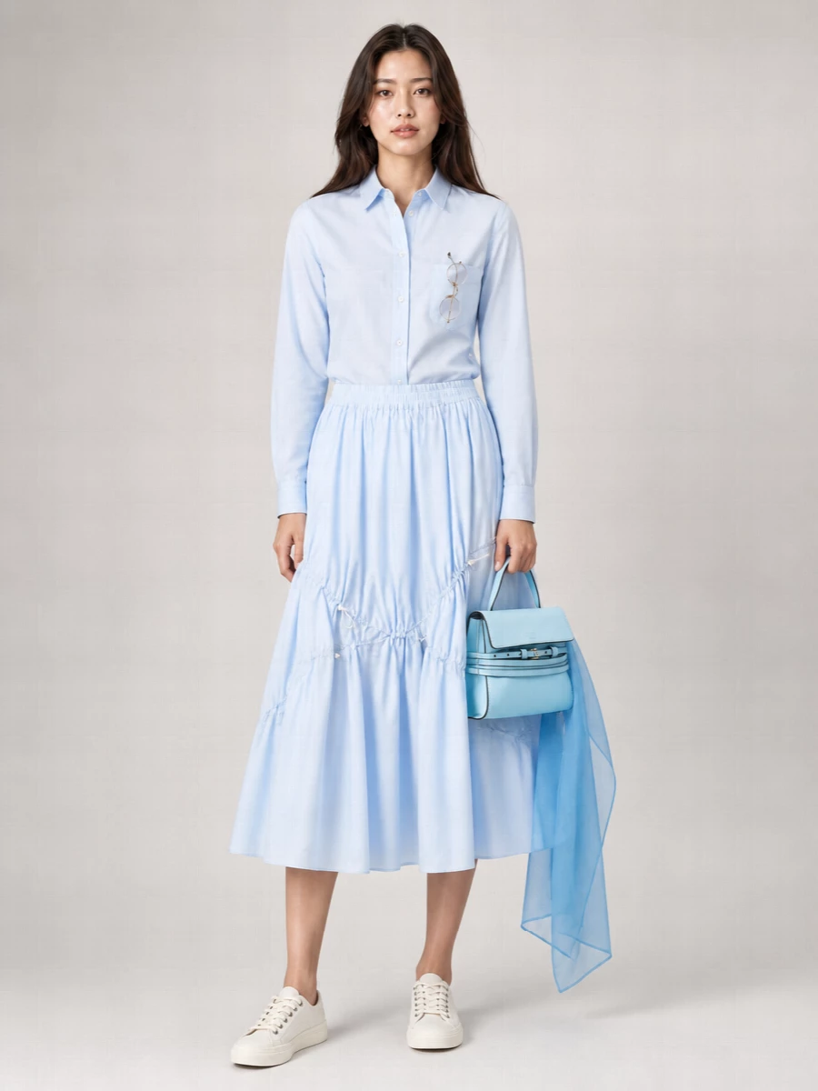 Moschino Cotton Flared Midi Skirt