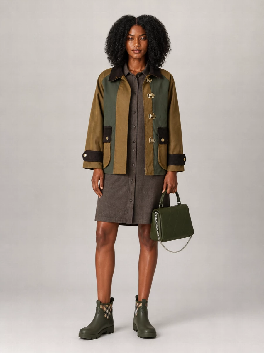 Barbour single breasted coat