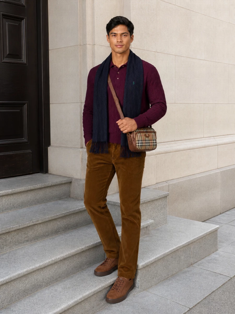 Polo ralph lauren burgundy polo corduroy burberry bag