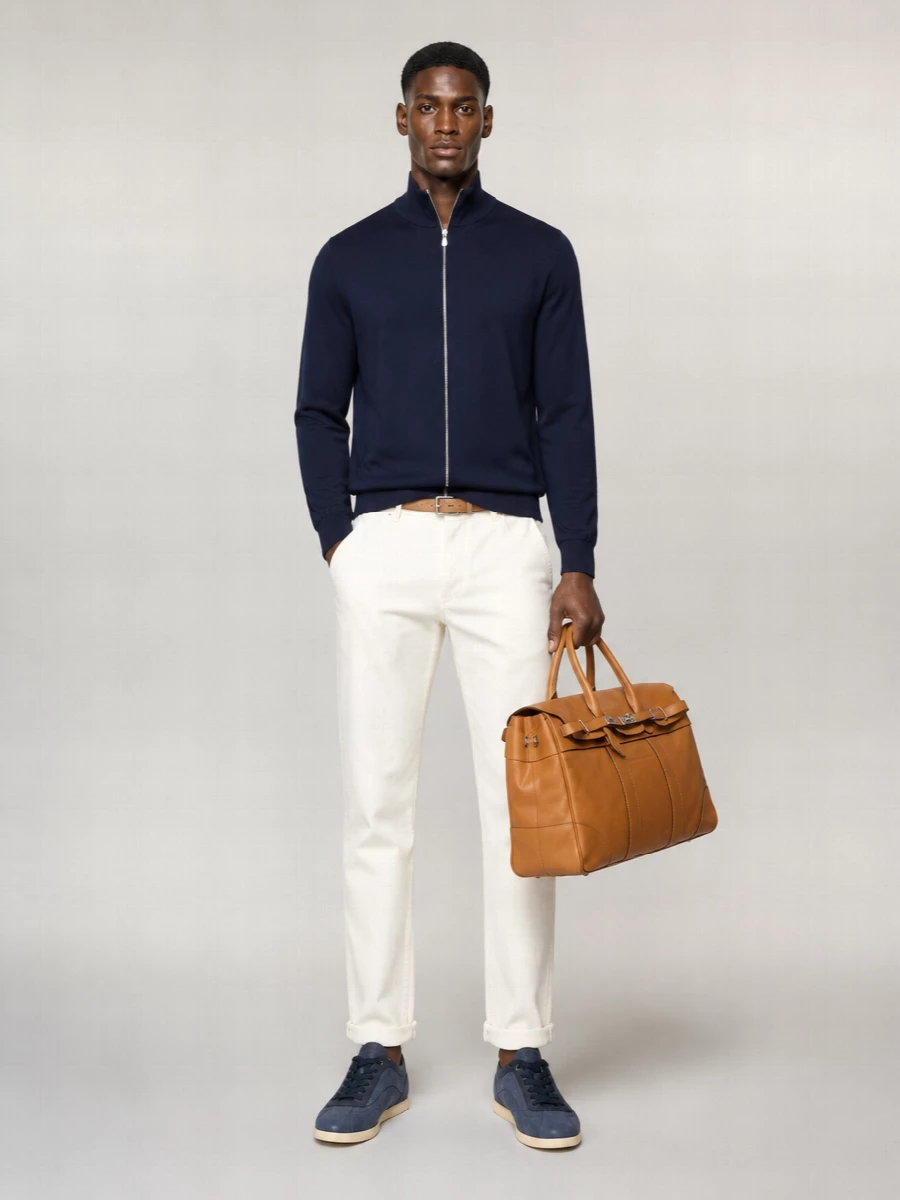 Brunello Cucinelli Fine-Knit Cotton Zip-Up Cardigan