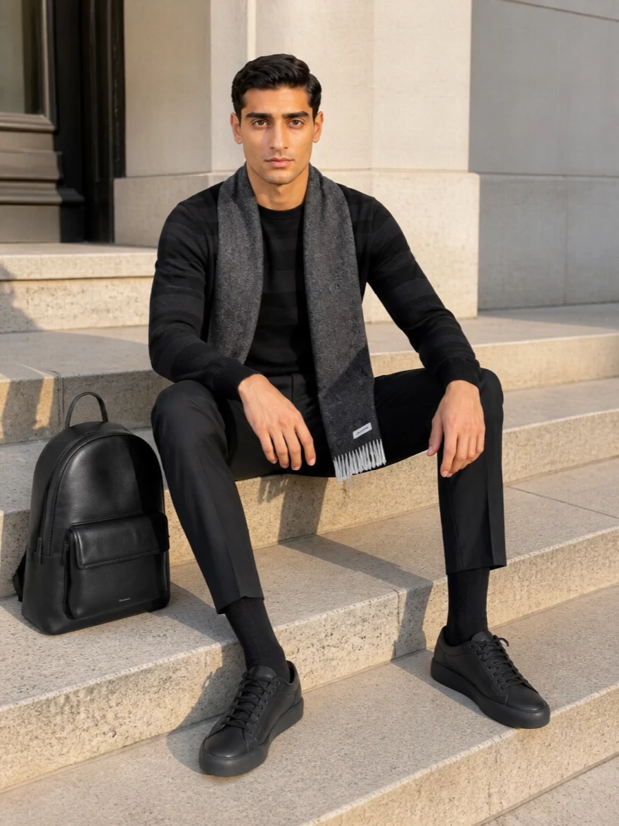 Paul smith trousers prada black sneakers outfit