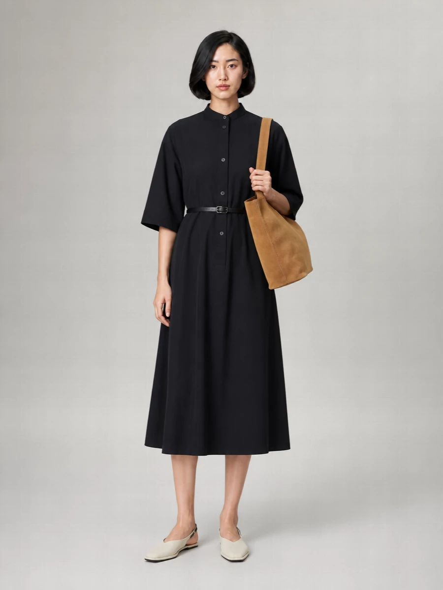 Studio Nicholson Cotton Short-Sleeve Mini Dress
