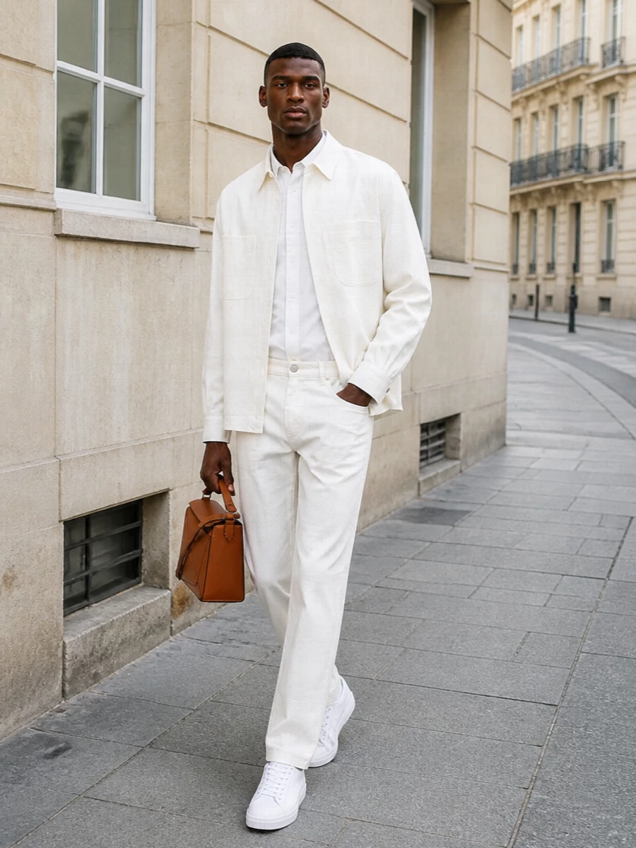 Fendi white shirt jacket outfit loewe bag