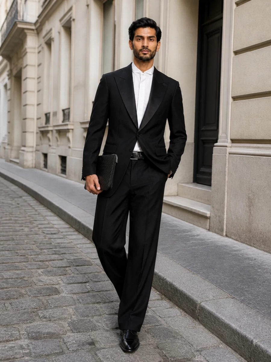 Gucci tuxedo wide leg trousers evening outfit
