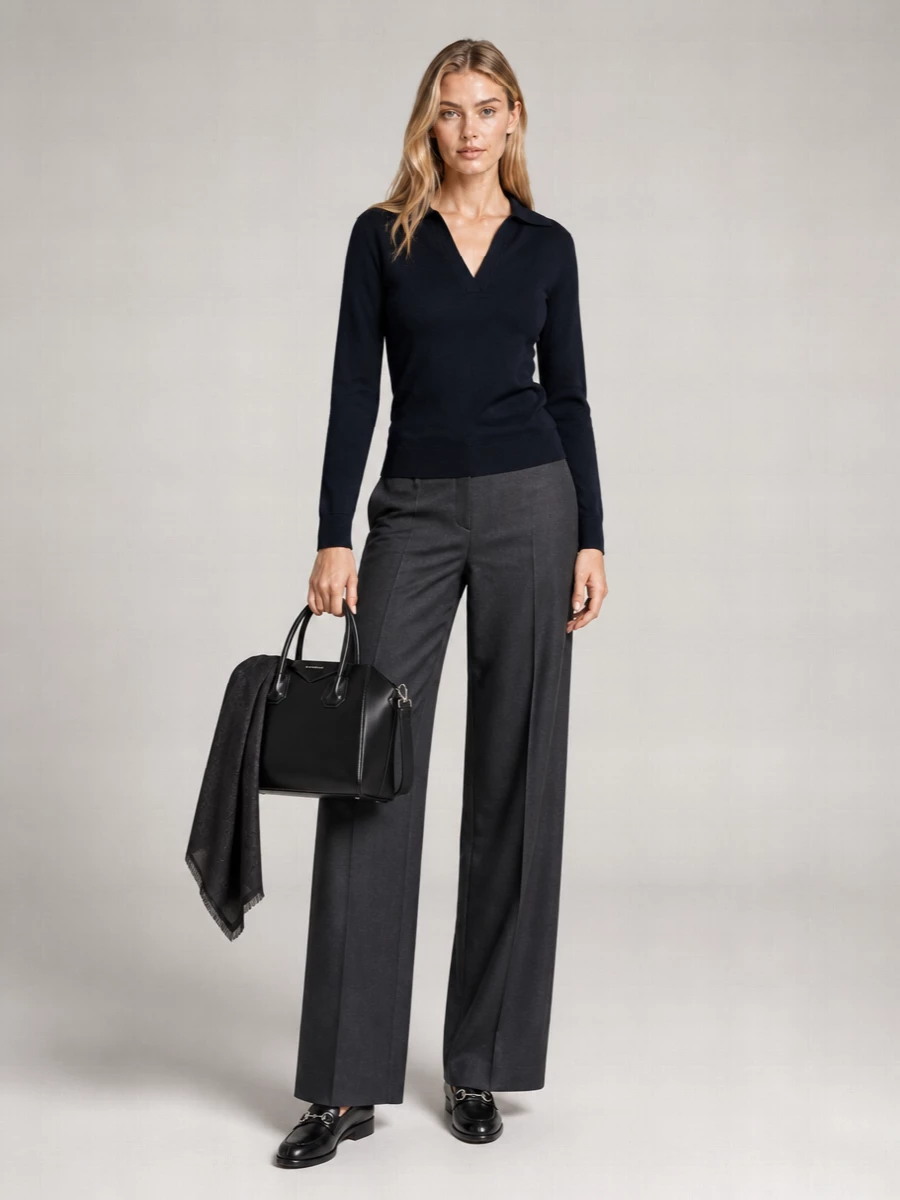 Gucci Wool Oversized V-Neck Polo Sweater