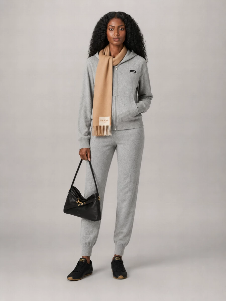 Miu Miu Cotton Zip-Up Hoodie