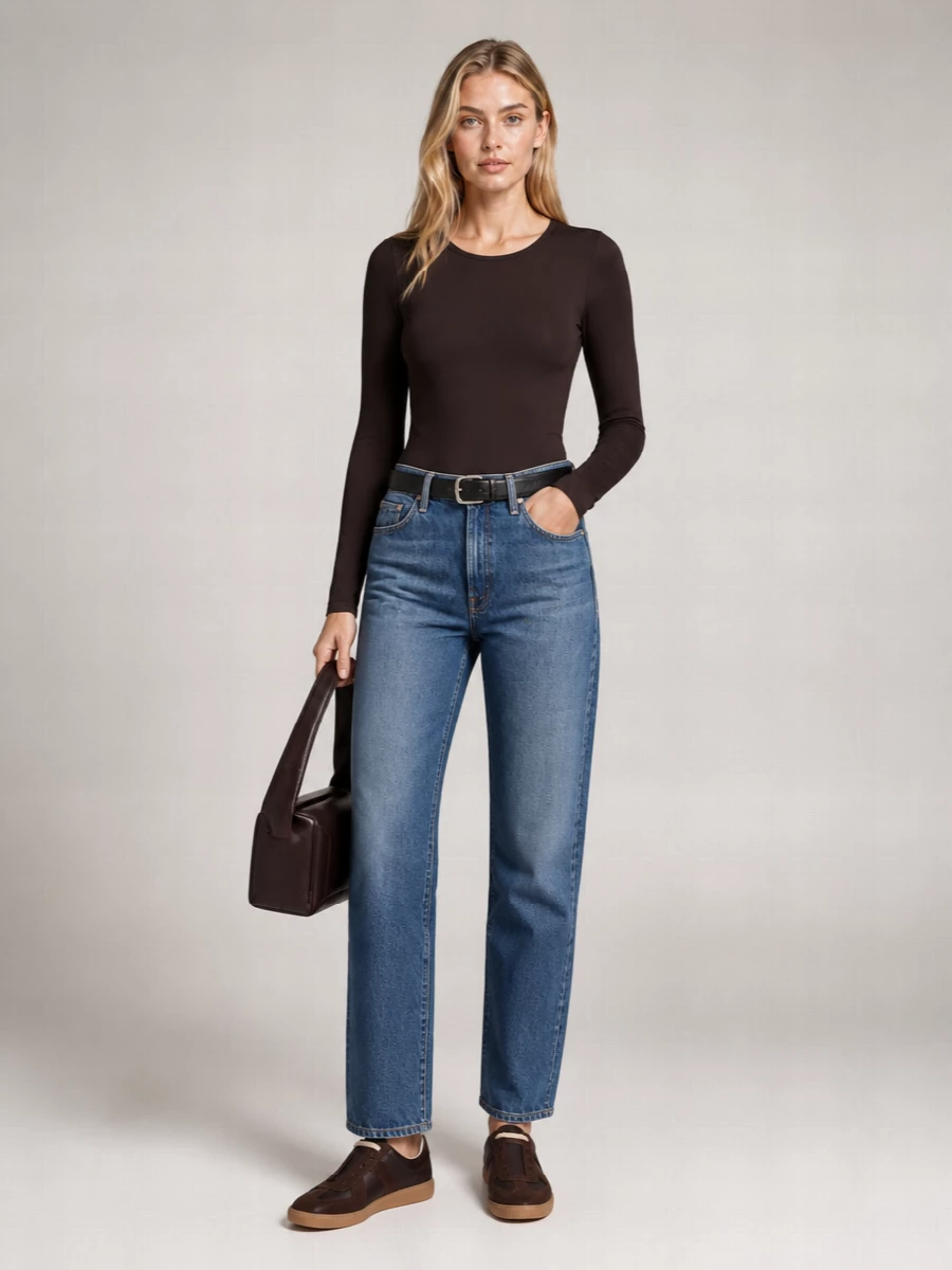 Mother Denim Straight-Leg Cropped Jeans