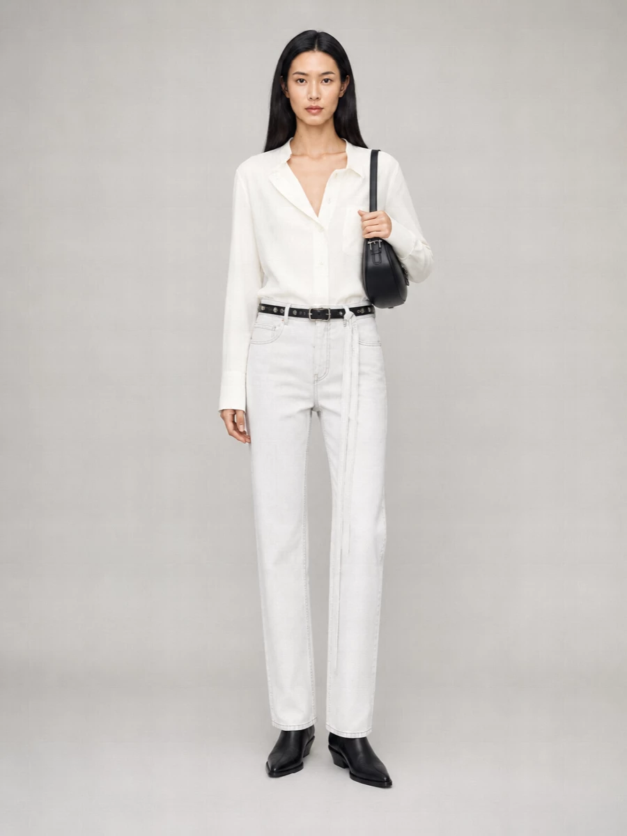 Ann Demeulemeester Denim Slim-Fit Cropped Straight Trousers