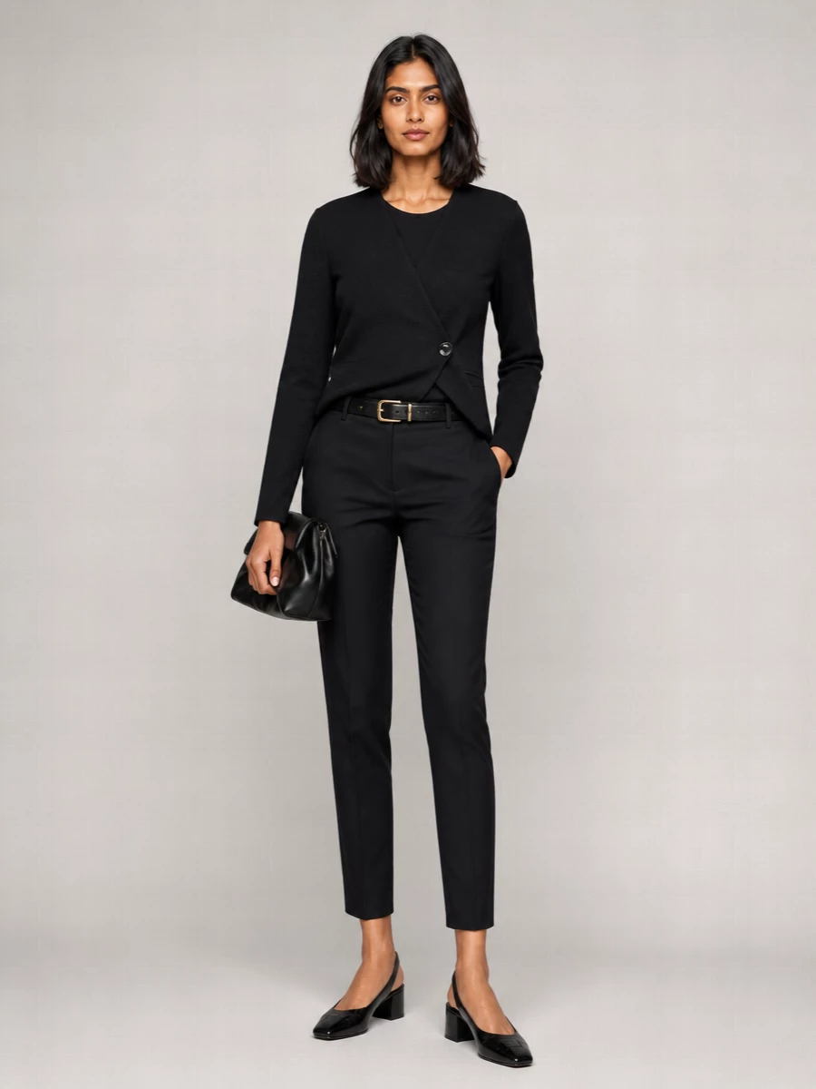 Circolo 1901 Textured Tapered Tailored Trousers