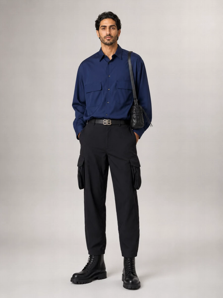 Comme des Garçons pinstriped cargo trousers