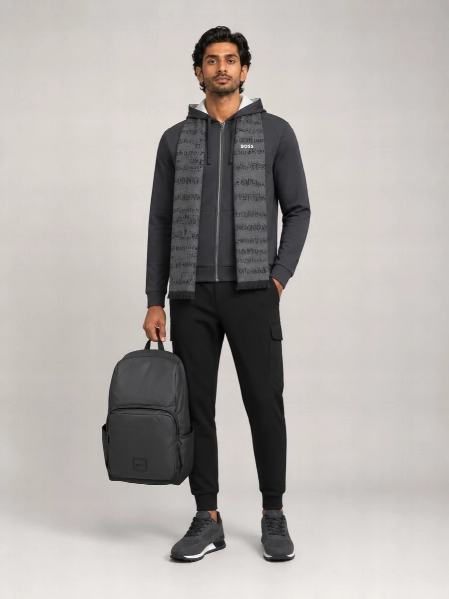 Boss Cotton Regular-Fit Zip-Up Hoodie