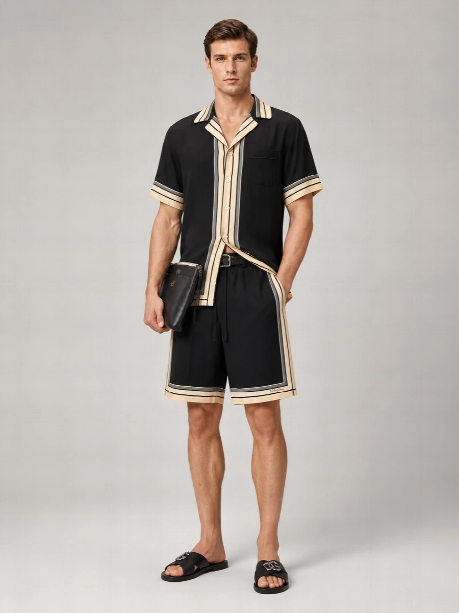 Dolce&Gabbana Silk Drawstring Chino Shorts