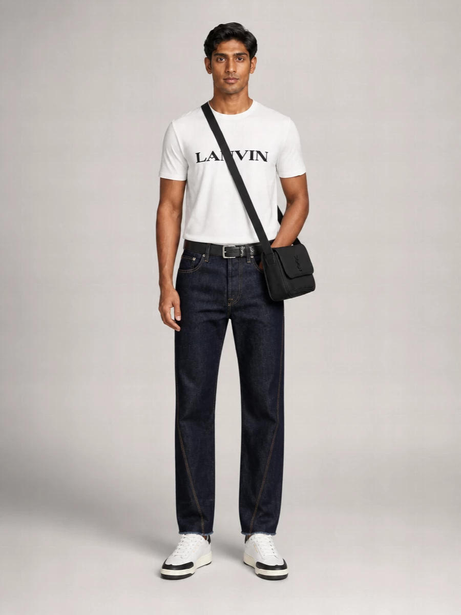 Lanvin Cotton Logo-Embroidered Short-Sleeve T-Shirt
