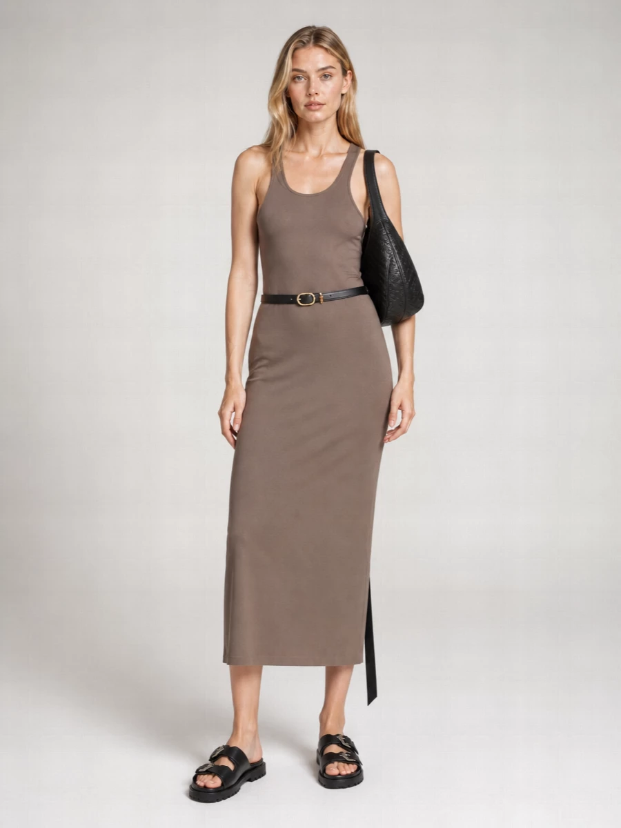 Rick Owens Drkshdw Cotton Racerback Midi Dress
