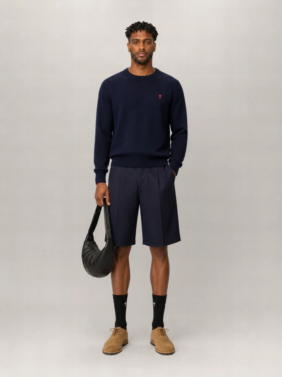 Ami Paris Merino Wool Crew-Neck Jumper
