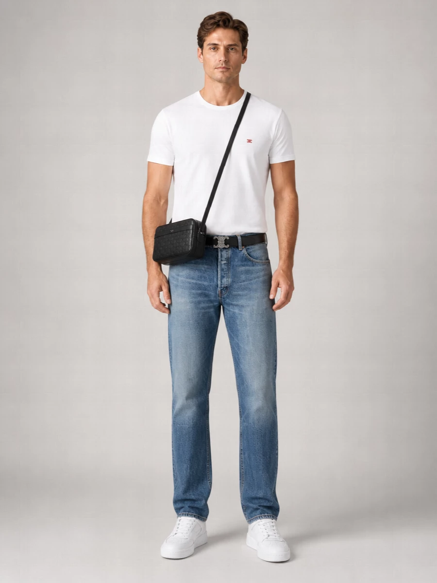 Celine Denim Mid-Rise Straight-Leg Jeans
