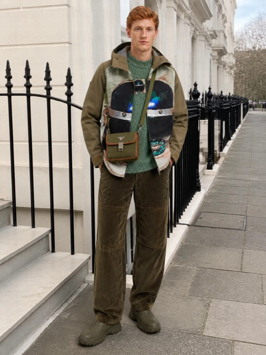 Undercover graphic jacket olive cargos boots