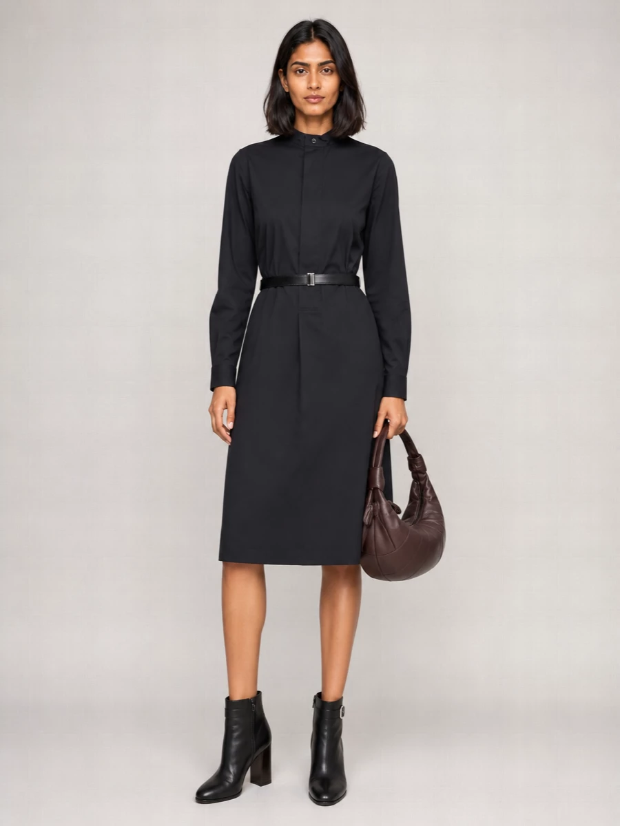 Lemaire Cotton Oversized Midi Shirt Dress