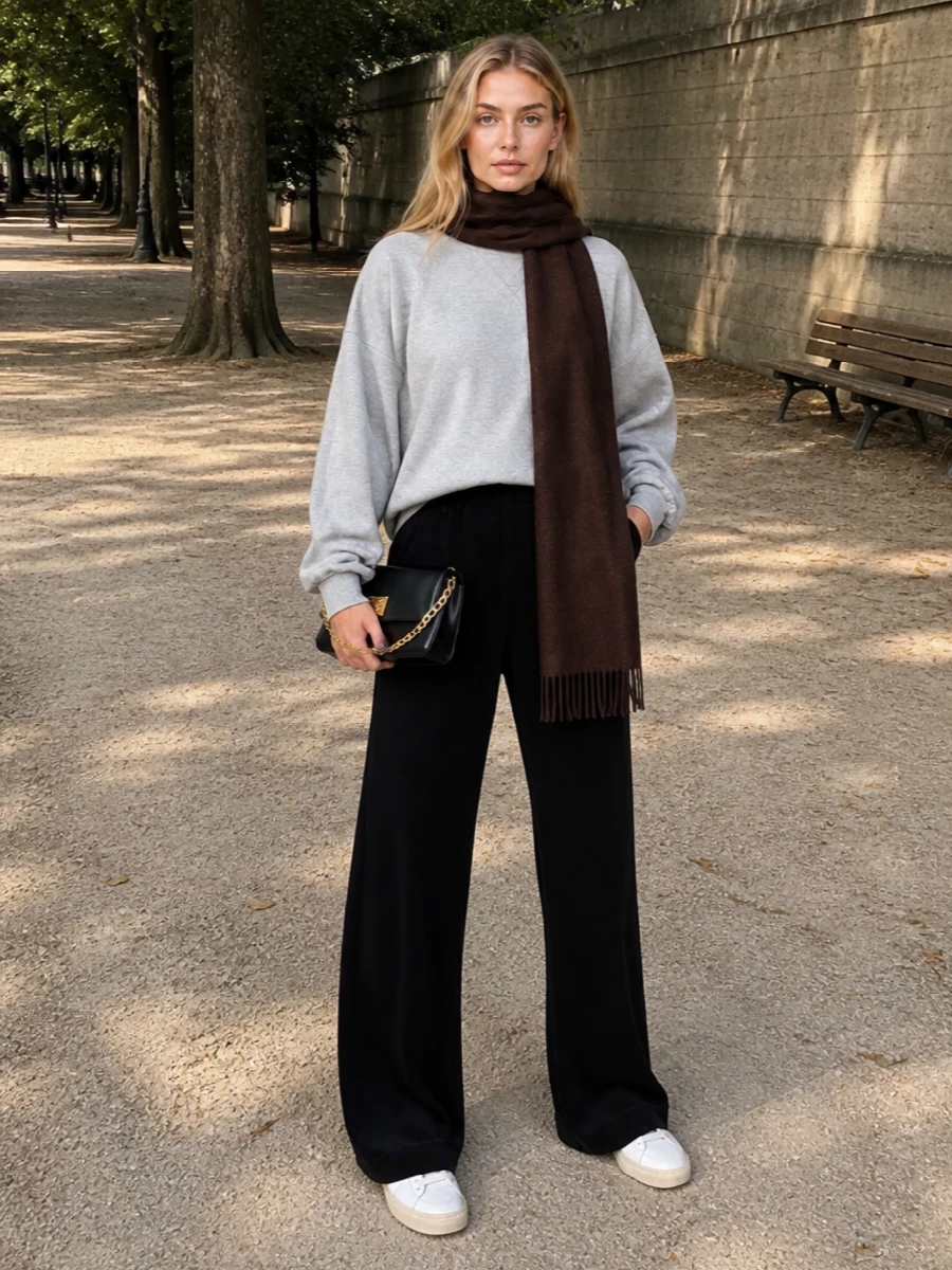 Golden goose black lounge pants grey sweatshirt