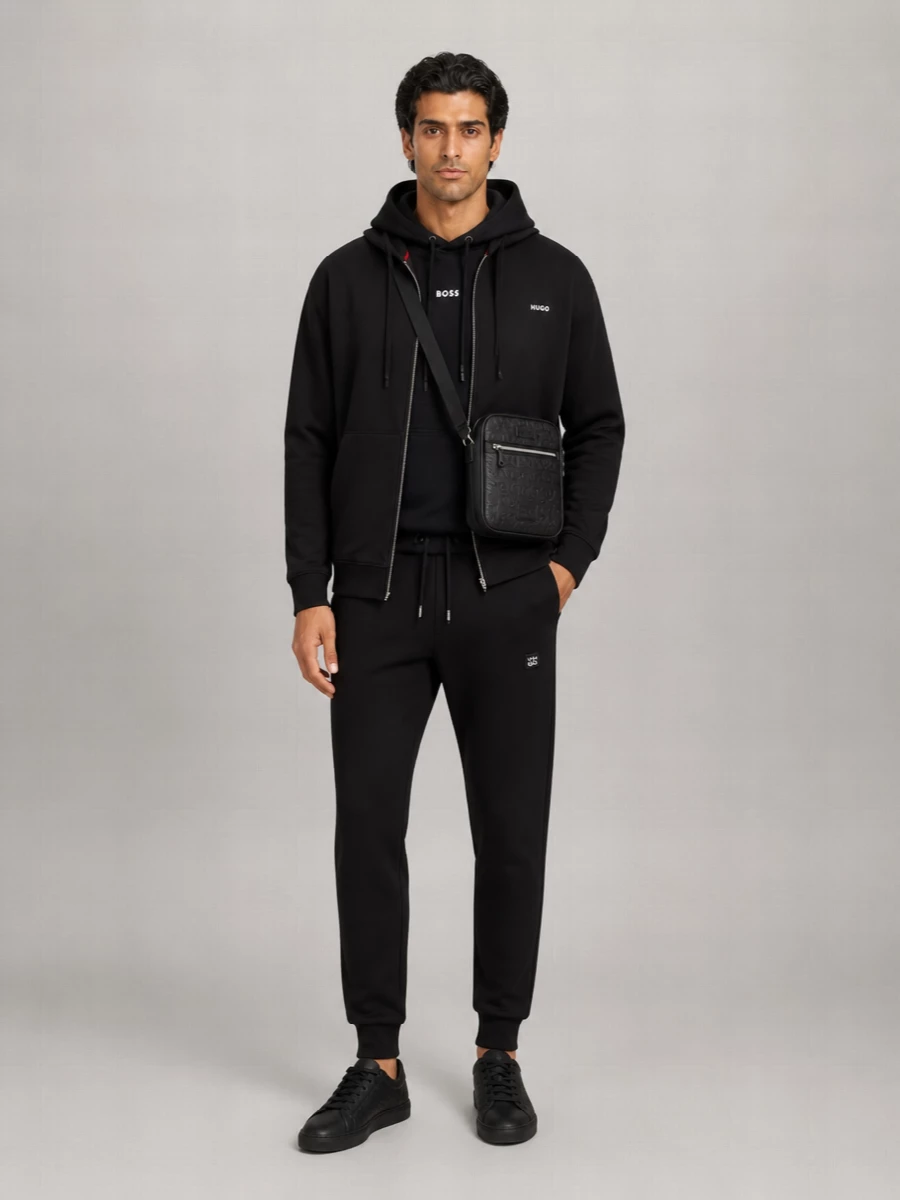 Boss Cotton Zip-Up Hooded Jacket