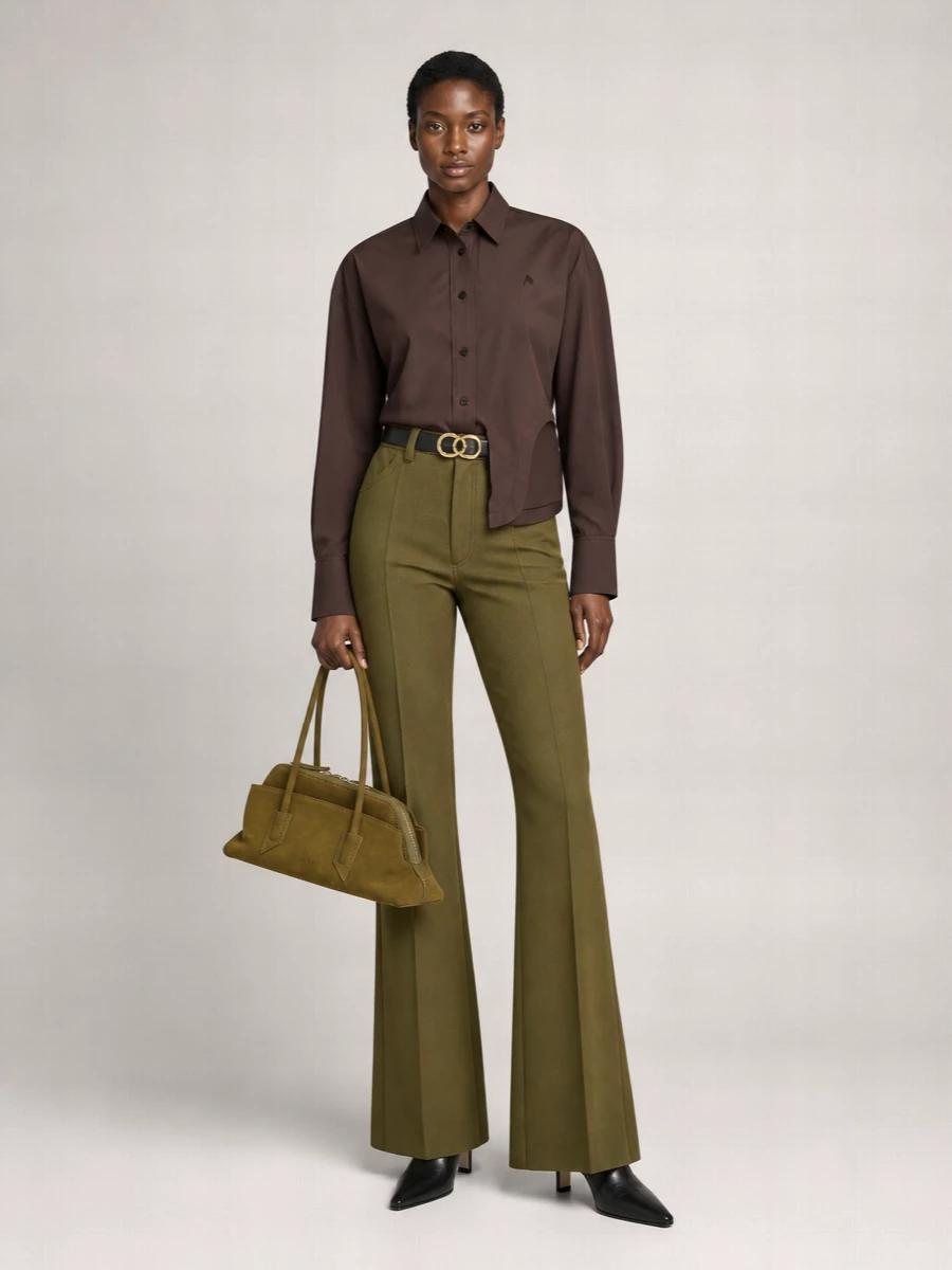 The Attico Wool Flared Trousers
