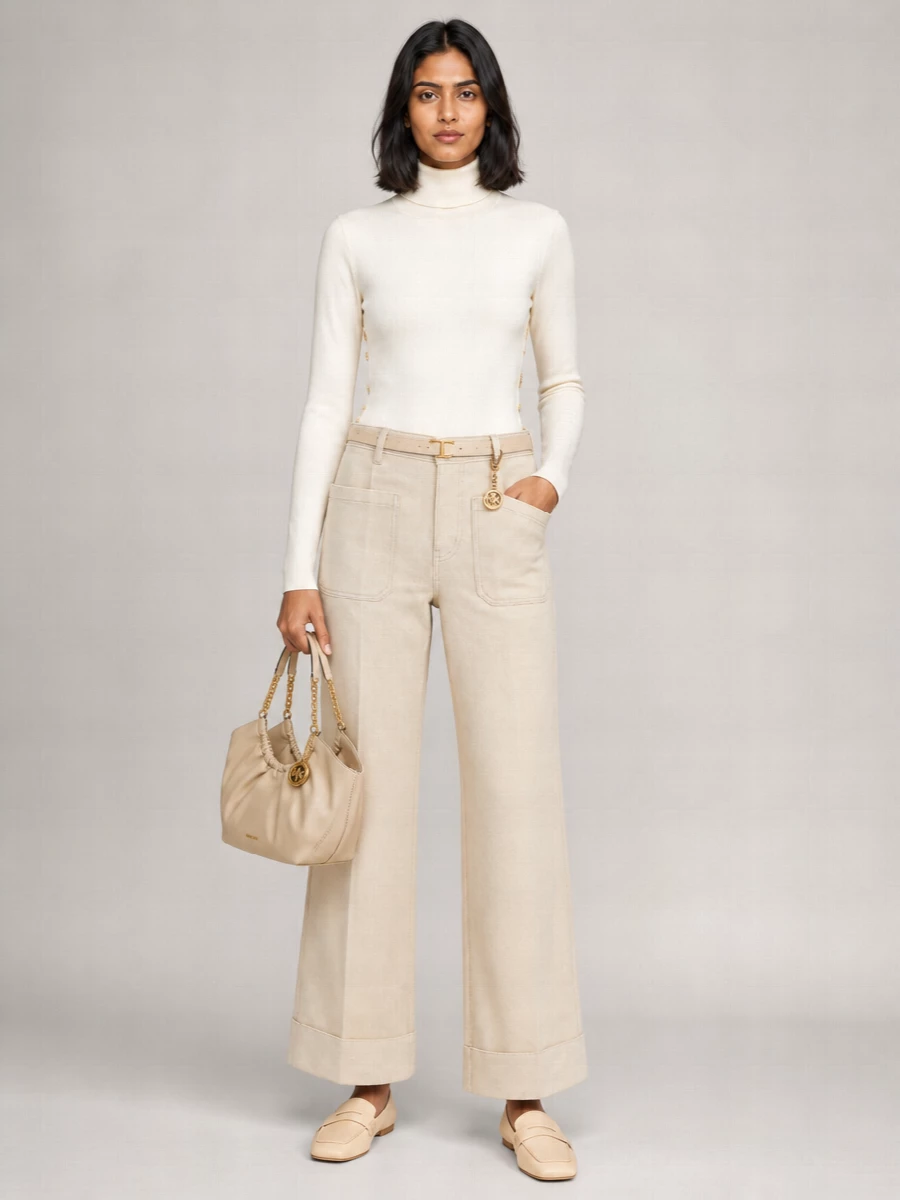 Michael Kors Denim Wide-Leg Jeans
