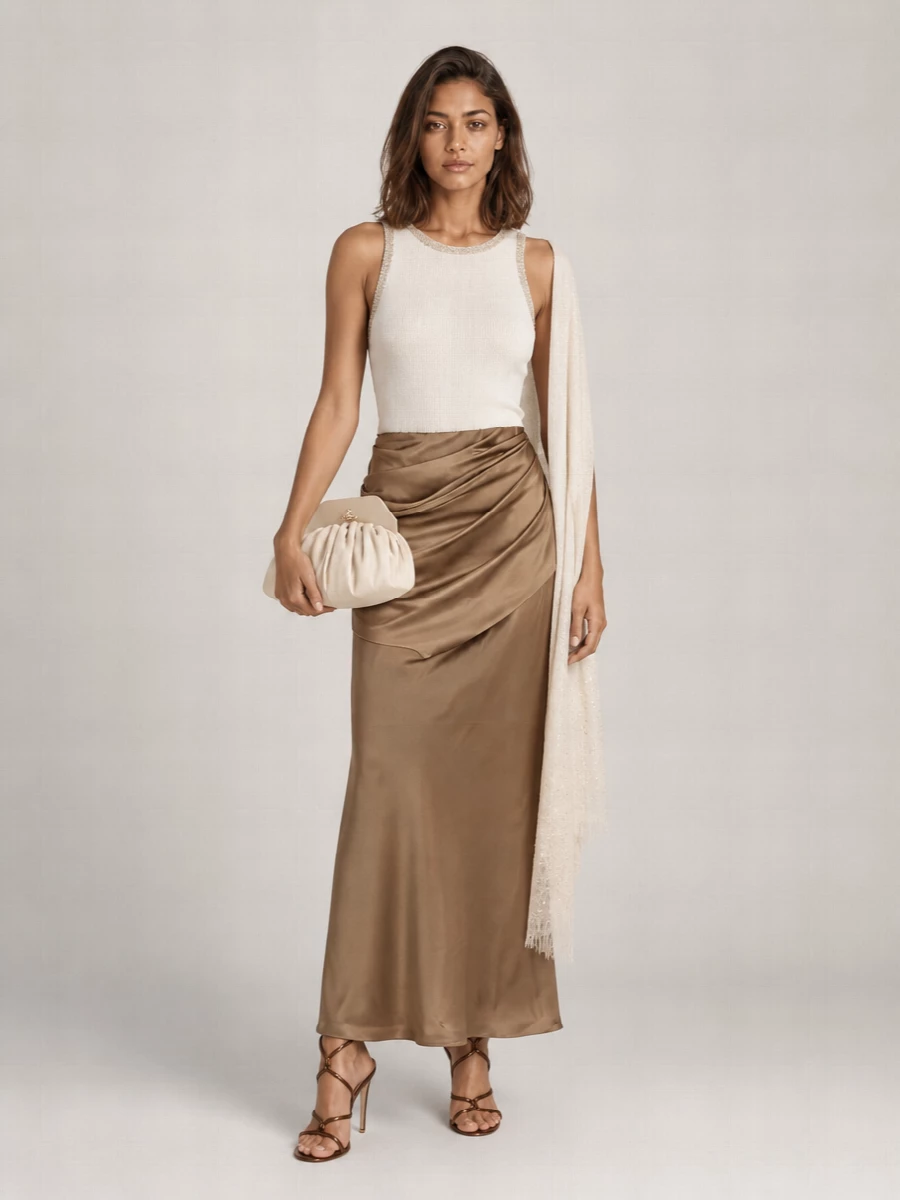 Elisabetta Franchi Sleeveless Square Neck Draped Maxi Dress