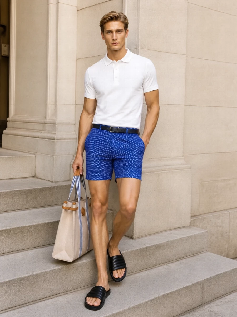 Tom ford polka dot swim shorts white polo