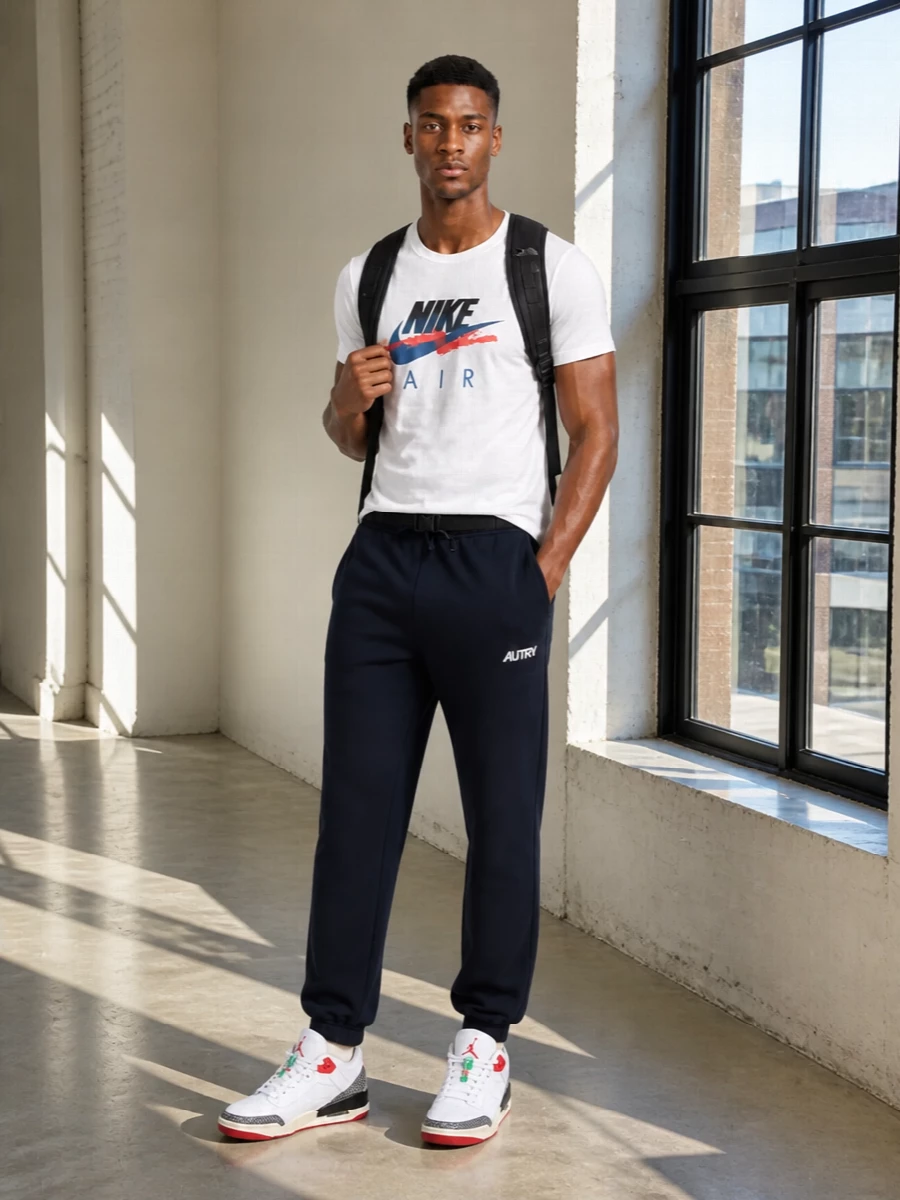 Nike graphic tee navy joggers sneakers