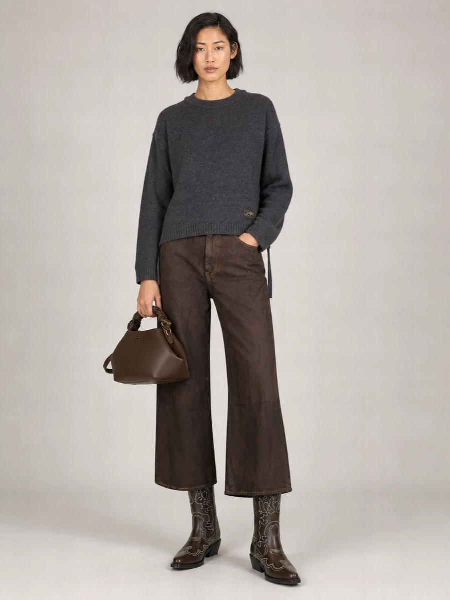 Ganni Denim Tie-Dye Wide-Leg Jeans