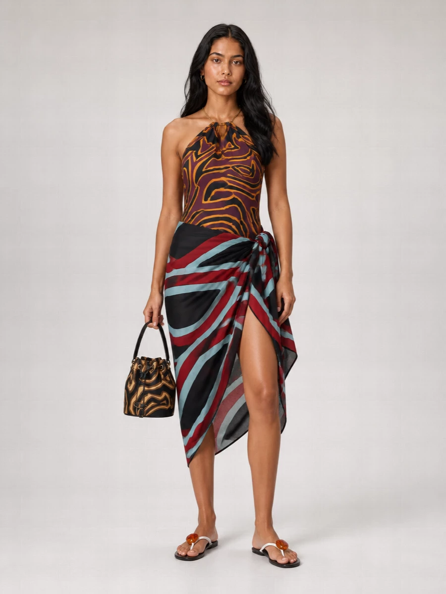 Pucci cotton labyrinth pareo