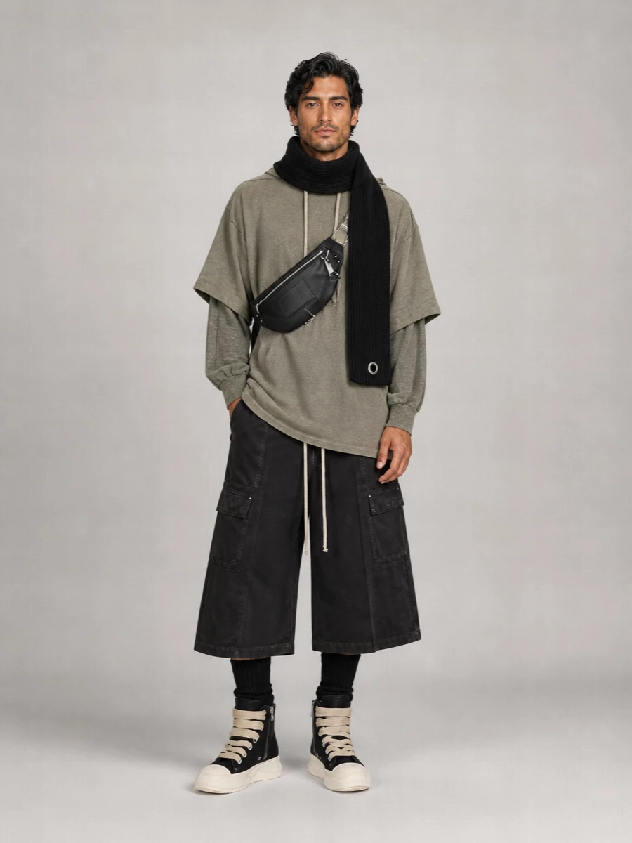 Rick Owens Drkshdw Cotton Cargo Shorts