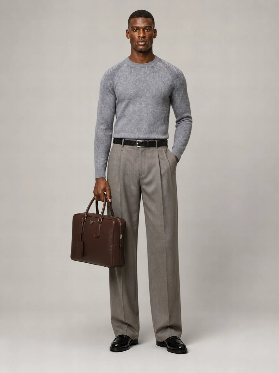 Emporio Armani wool wide-leg trousers