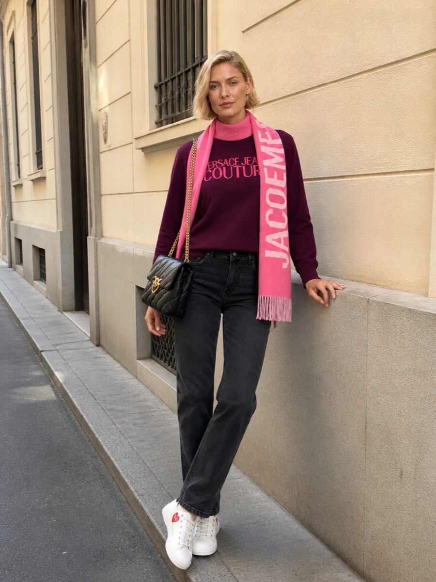 Versace jeans couture sweatshirt black jeans outfit