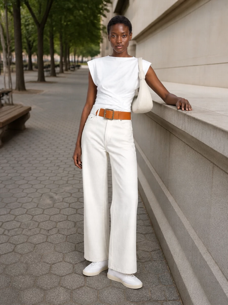 Isabel marant top haikure wide leg trousers outfit