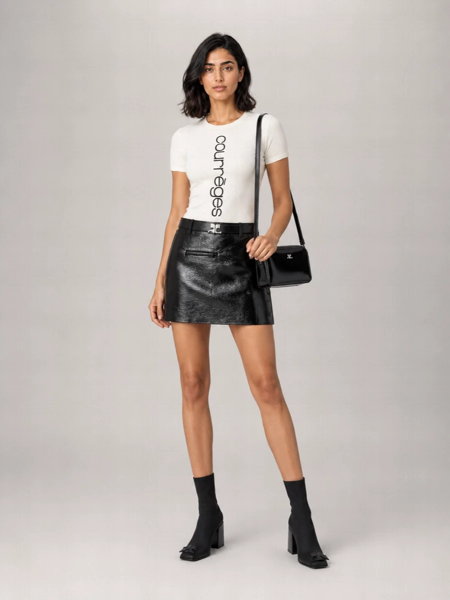 Courrèges Cotton Logo-Print Crew-Neck T-Shirt