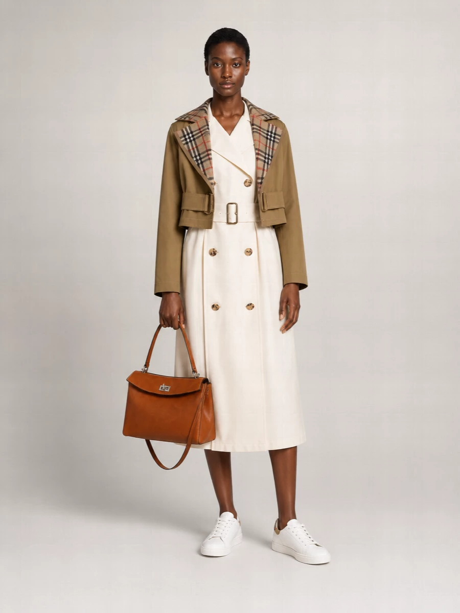 Burberry Cotton Cropped Relaxed-Fit Belted Jacket