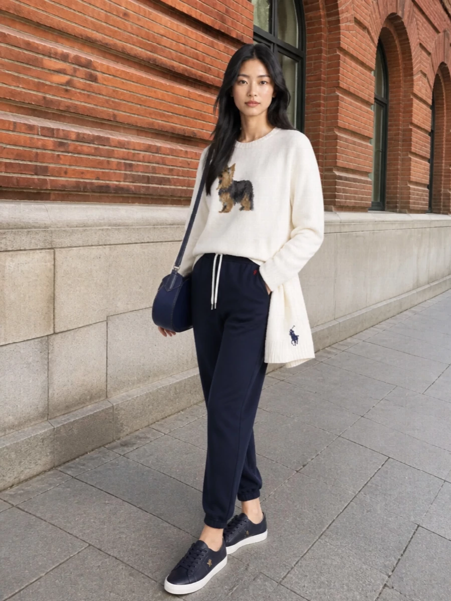 Lauren ralph lauren terrier sweater navy joggers