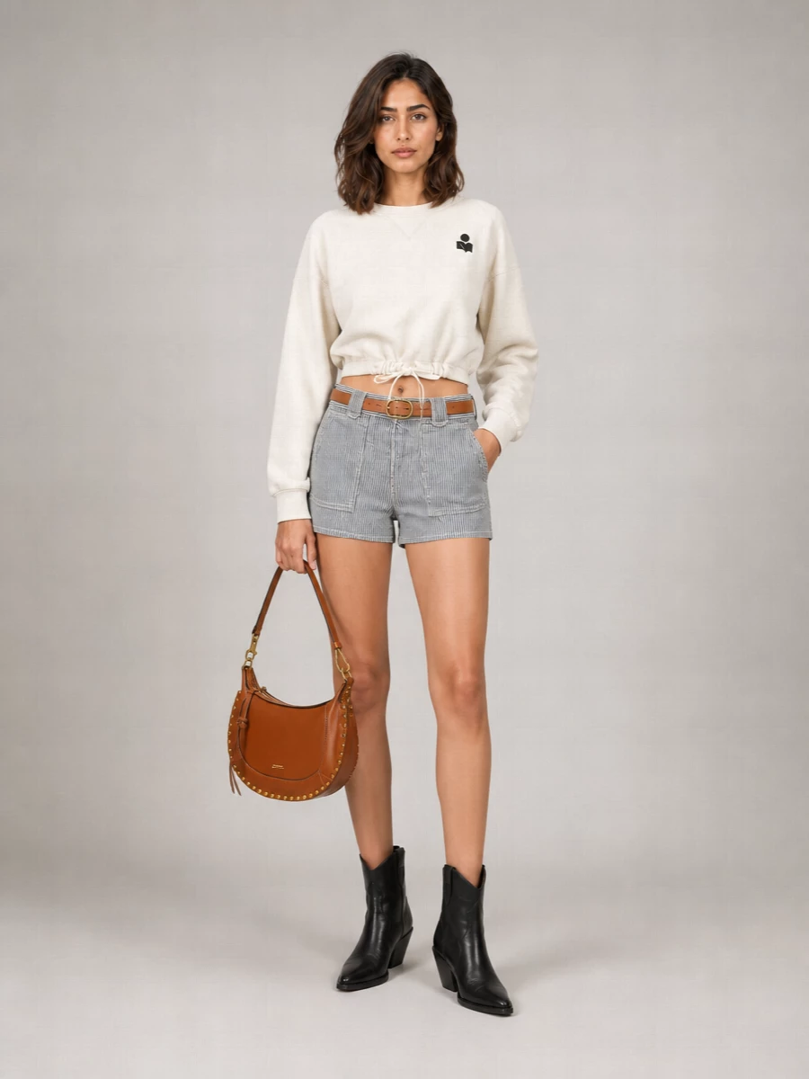 Isabel Marant Etoile Striped Knee-Length Cotton Shorts