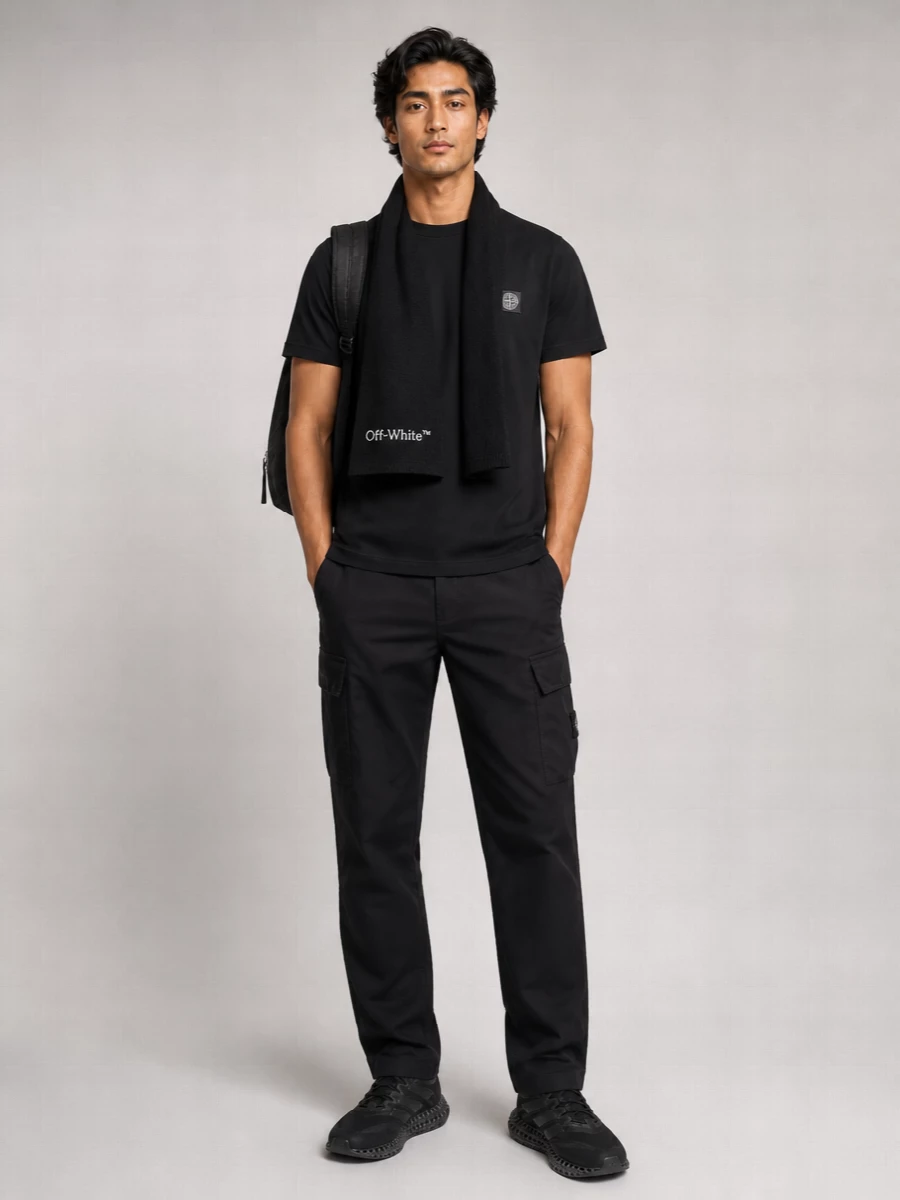Stone Island Ribbed Crew-Neck Short-Sleeve T-Shirt