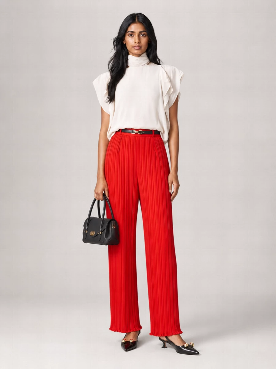 Lanvin Pleated Wide-Leg Trousers