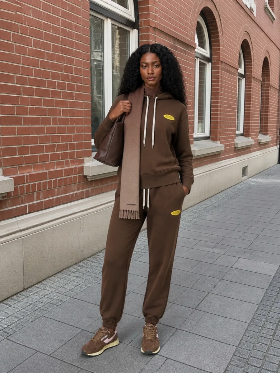 Autry brown hoodie chocolate joggers sneakers