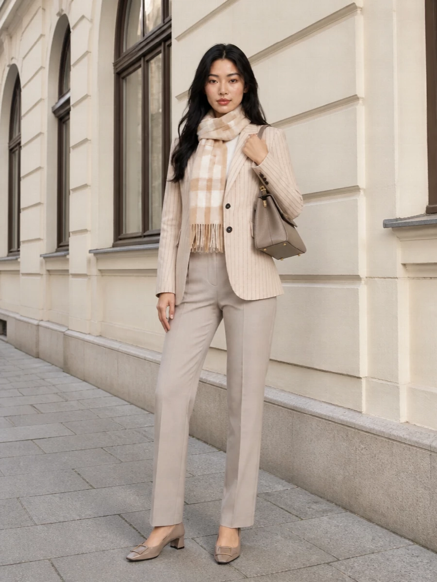 Paul smith blazer beige tailored trousers outfit