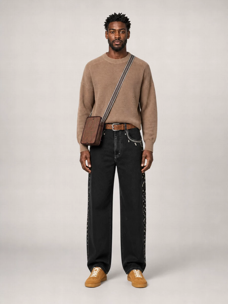 Isabel Marant Embroidered Straight-Leg Jeans