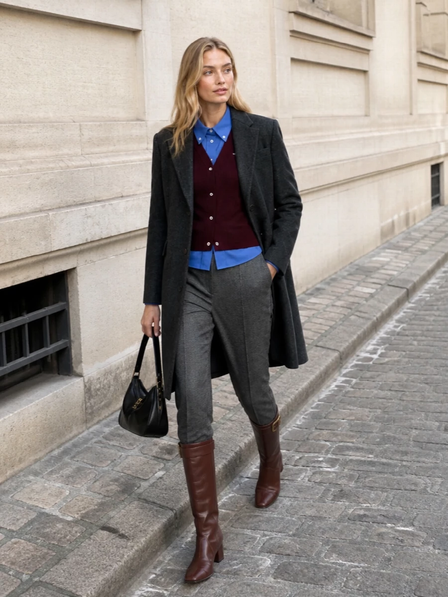 Miu miu coat prada trousers city outfit