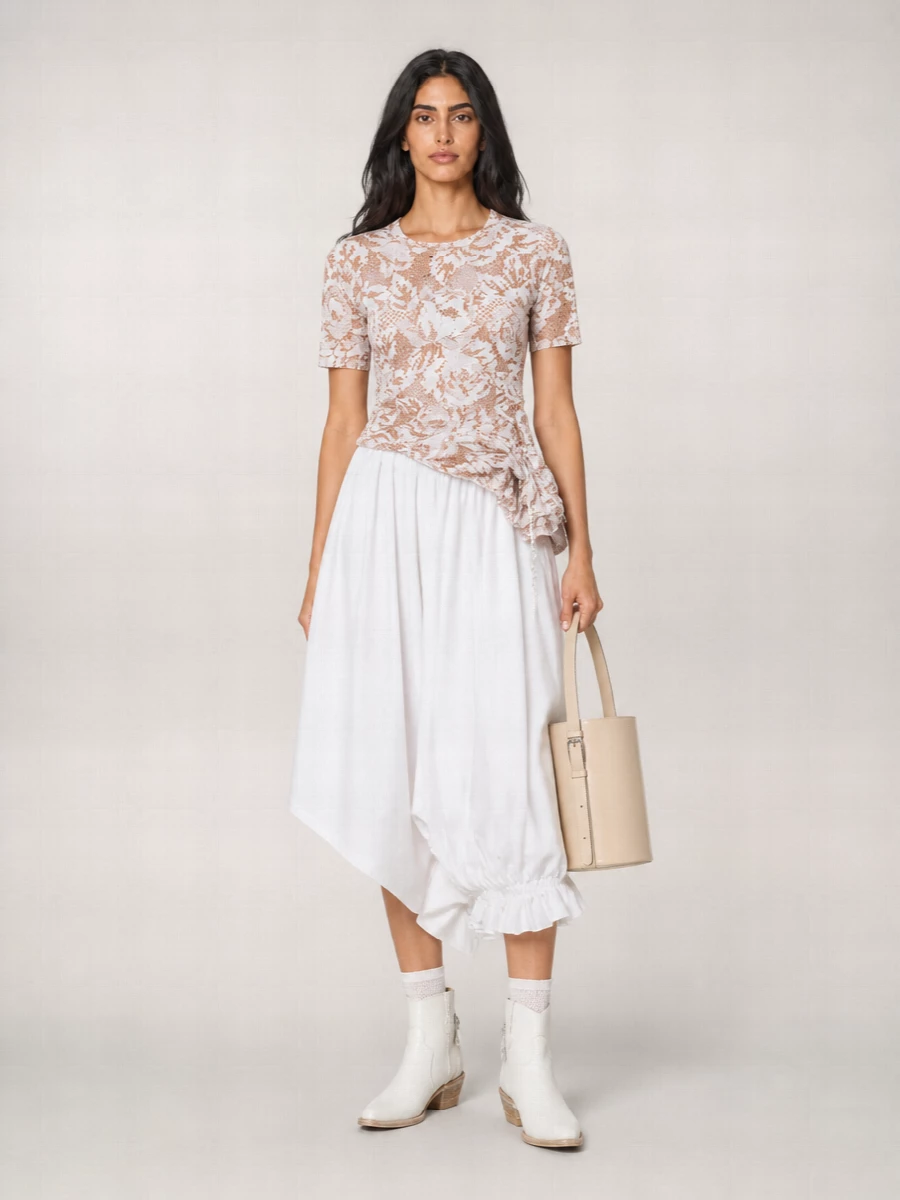 Comme Des Garçons Cotton Asymmetric Skirt